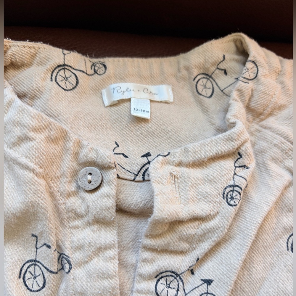 Rylee + Cru Hazel & Fawn Roman Romper Bicycle Print 12-18M - Picture 4 of 6